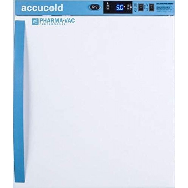 1 cu ft Countertop Pharma-Vac Medical Refrigerator w/Solid Door - Temperature Alarm, 115v