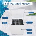 Merax 5.0 Cu Ft Chest Freezer, Compact Deep Freezer with Removable Basket, 7 Temperature Settings for Home Dorm Apartment Basement Food Storage (5.0 Cu Ft)